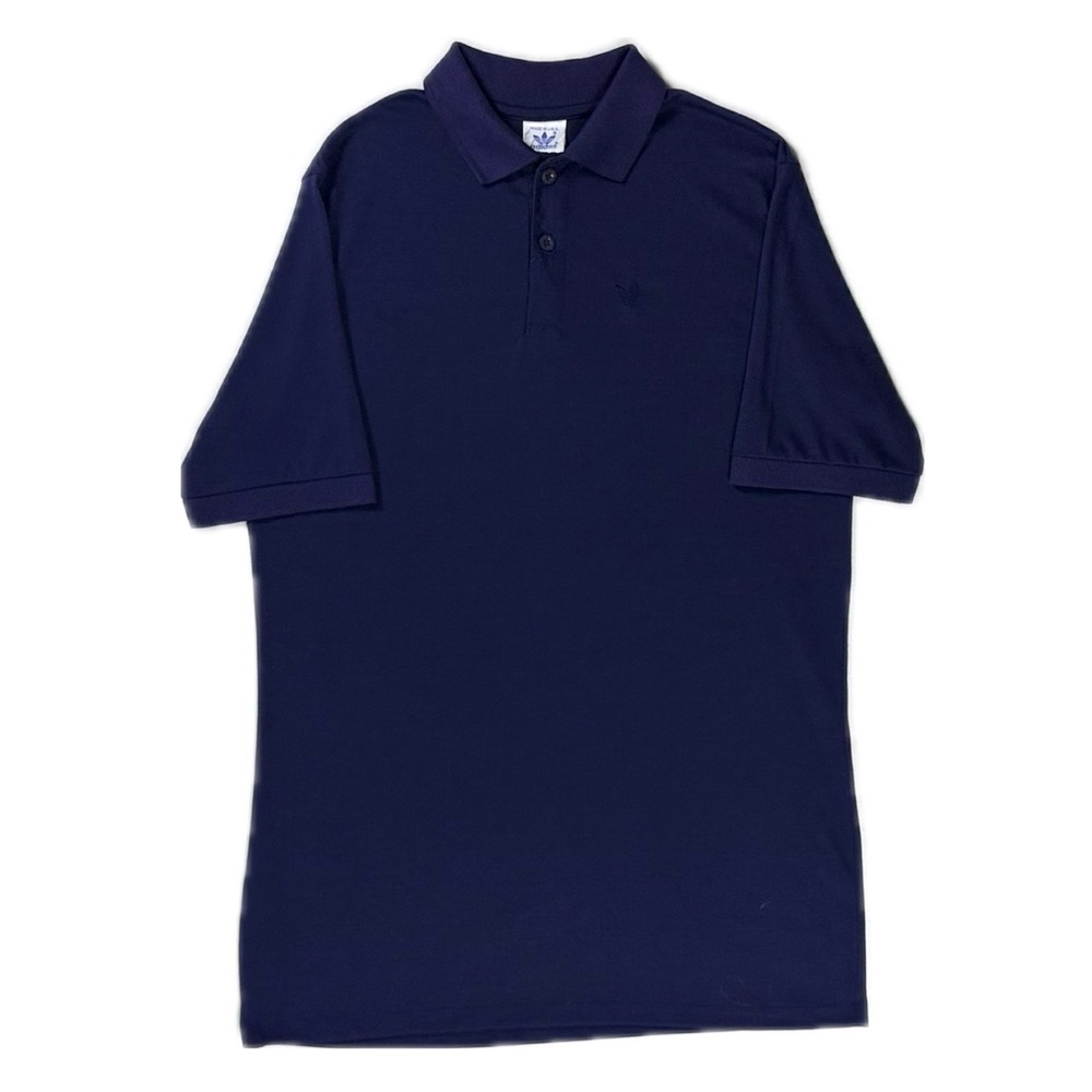 Vintage 80s Adidas Made in USA navy‎ blue polo shirt mens Medium